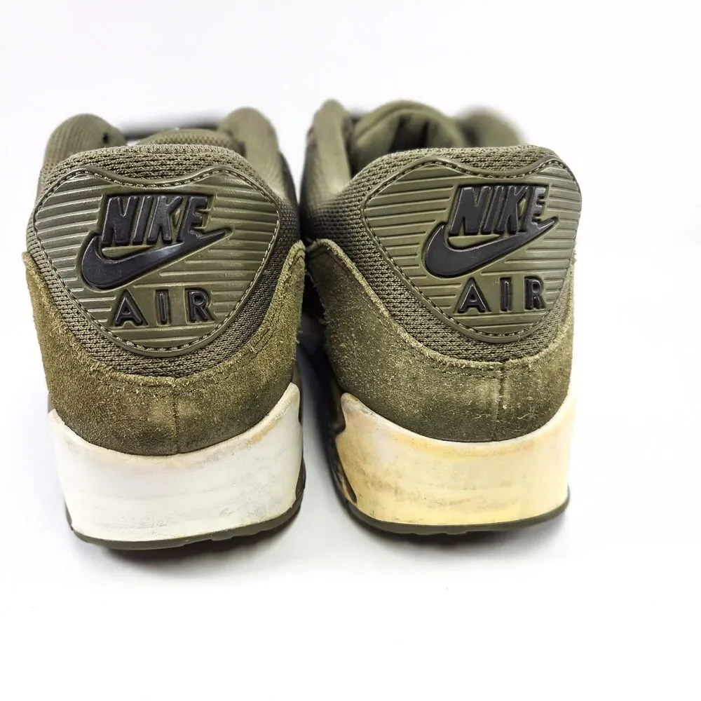 Nike Air Max 90 Olive Green Suede Mesh 537384-201 Sz 9.5